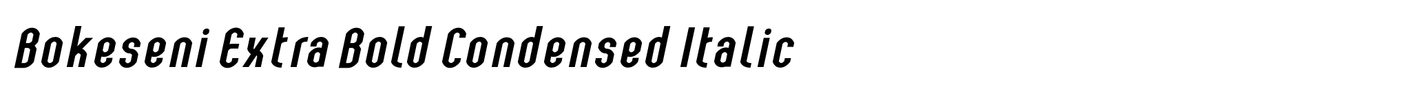Bokeseni Extra Bold Condensed Italic image